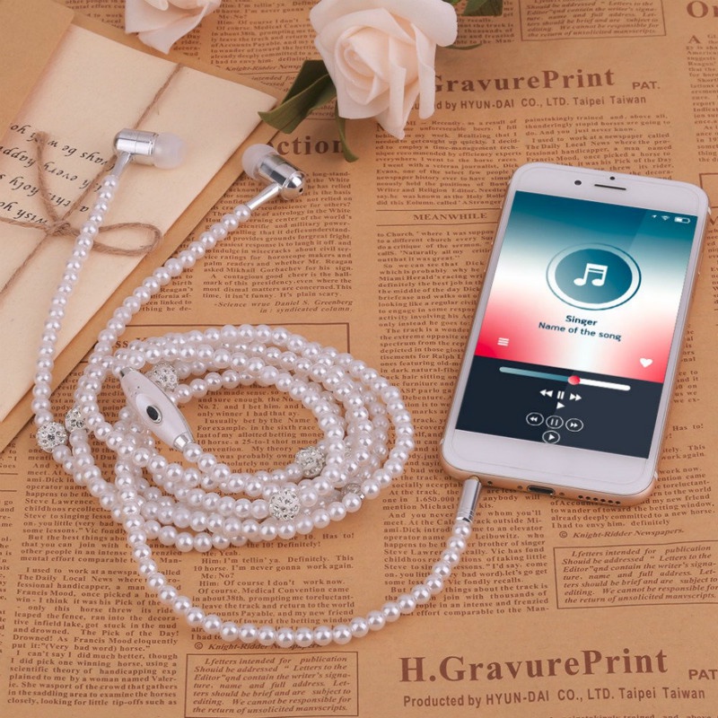 Tai Nghe Thời Trang Màu Hồng Dễ Thương Kèm Mic Chống Trượt