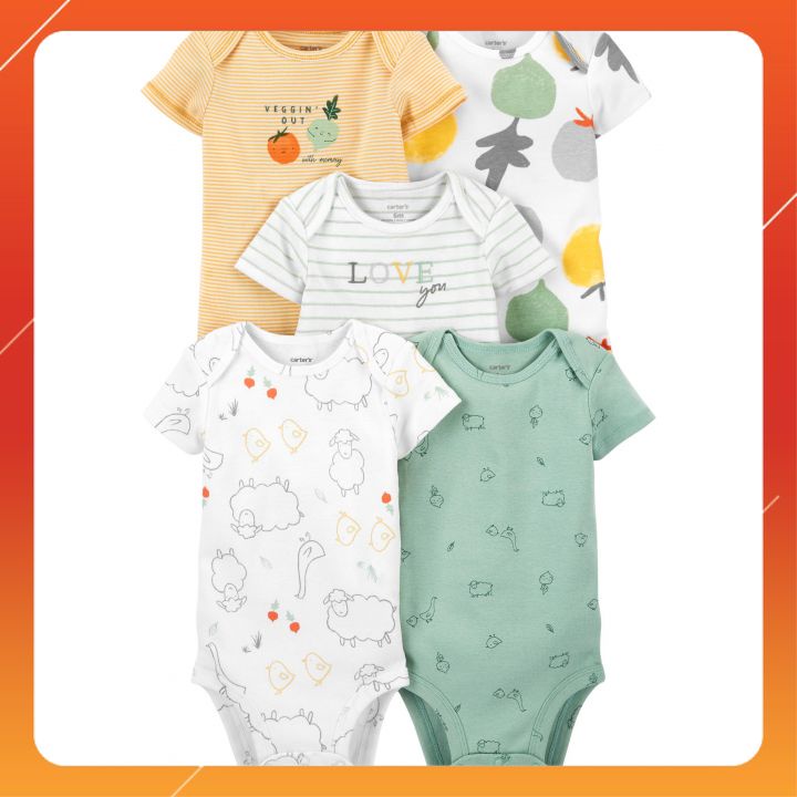 Bodysuit Carter's Nông Trại Nhập Mỹ Cho Bé Set 5 Bộ