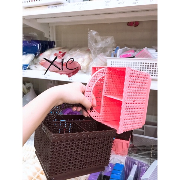 Giỏ nhựa 4 ngăn đa năng - Rổ nhựa đựng đồ nail, mi tiện lợi 🍀🌷