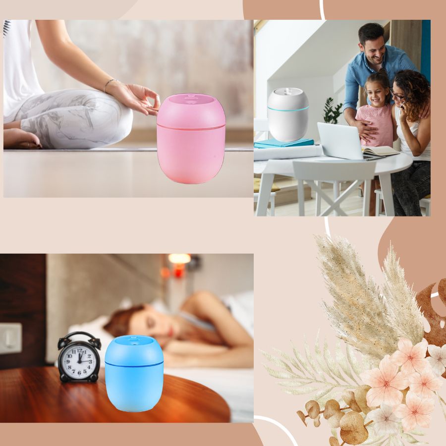 Máy Xông Tinh Dầu Mini AL 220ml Phun Sương Tạo Độ Ẩm Trong Phòng Ngủ Xe Hơi - Phòng Làm Việc Giữ Ẩm Lọc Và Mát Không Khí