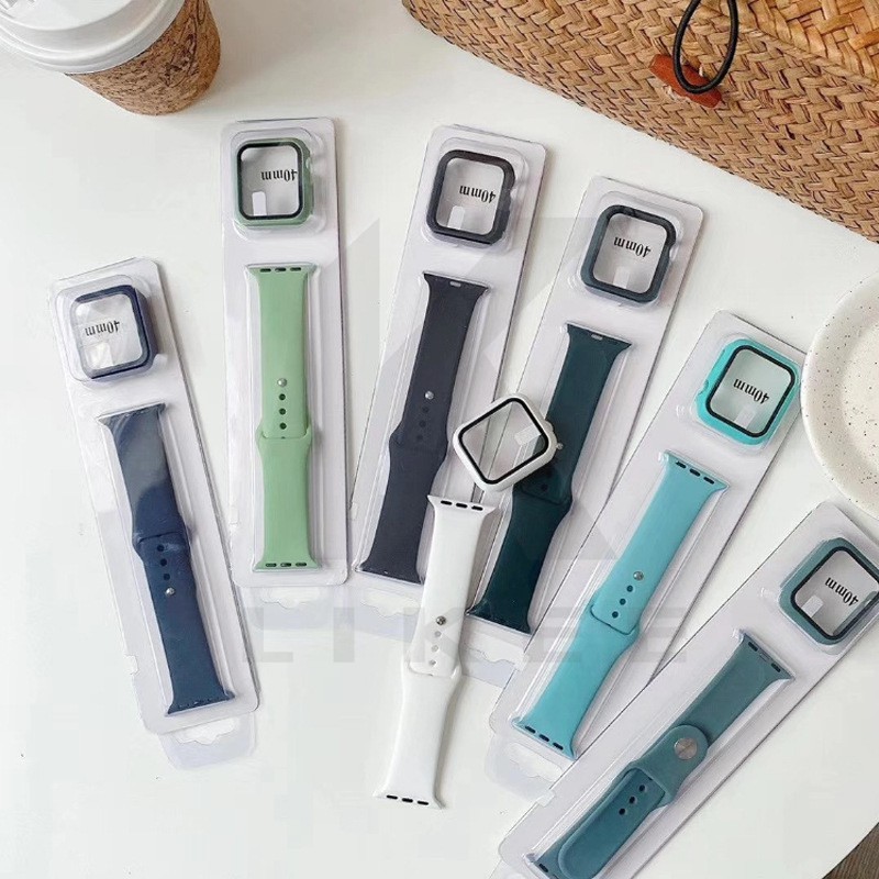 Set vỏ bảo vệ đồng hồ + dây đeo kiểu thể thao cho iWatch Series 6/5/4/3/2/1 với size 38 / 40 / 42 / 44mm