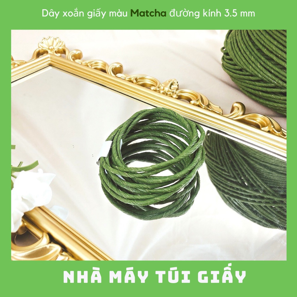 [RẺ NHẤT]  SET 2KG DÂY THỪNG GIẤY KRAFT MÀU MATCHA