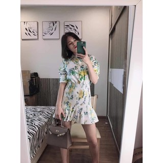 Thanh lý đầm zara hoa trắng newtag s