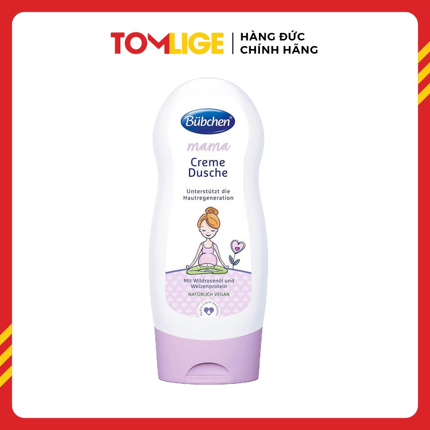 Sữa tắm cho bà bầu Bubchen Mama 230ml thành phần hoàn toàn tự nhiên phù hợp với phụ nữ mang thai