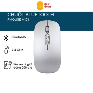 ▫[Chống Ồn Hàng Chính Hãng ] Chuột bluetooth ❤️BEST GEARS❤️ M103 không dây silent tự sạc cho laptop macbook ipad