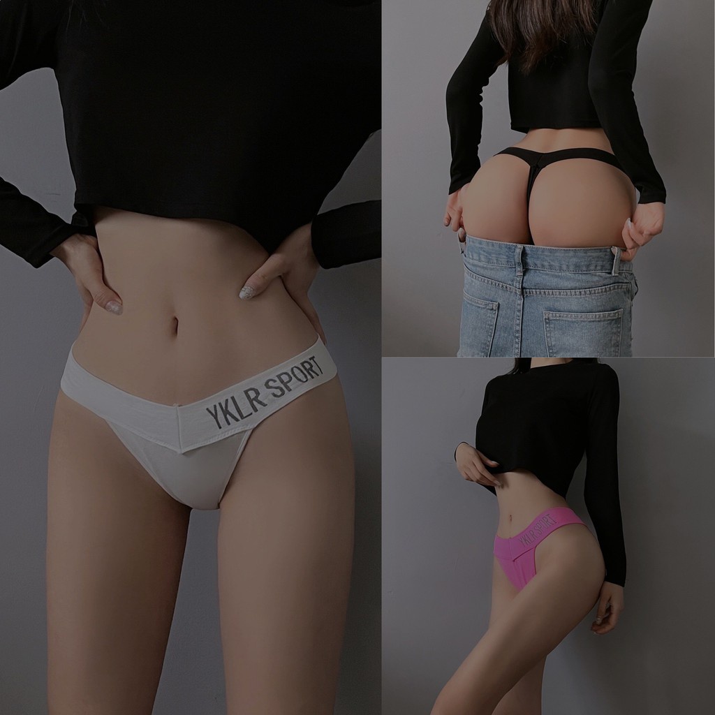 Quần Lót Lọt Khe - Quần Lót Cotton Lọt Khe cạp chữ V phối chữ ALLMIX SPORT cá tính mã 5869