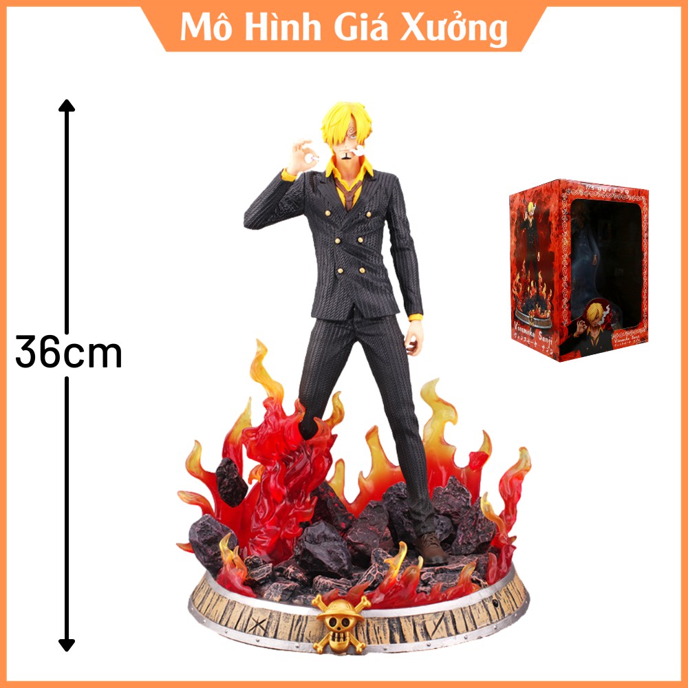 ( Có Led) Mô Hình Vinsmoke Sanji Hắc Cước (Chân Đen) Cao 36cm - Tượng Figure One Piece