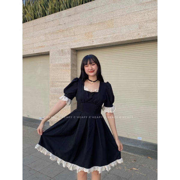 Đầm phối ren Riata 💓 CHEAPY STORE 💓 FREESHIP 💓 mặc sinh nhật, dự tiệc, kỉ yếu, lolita đáng yêu