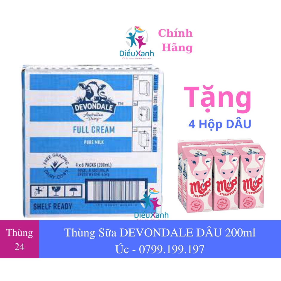 Thùng 24 Hộp Sữa DEVONDALE Sữa Tươi Nguyên Kem 200ML - Sữa Úc Nhập Khẩu