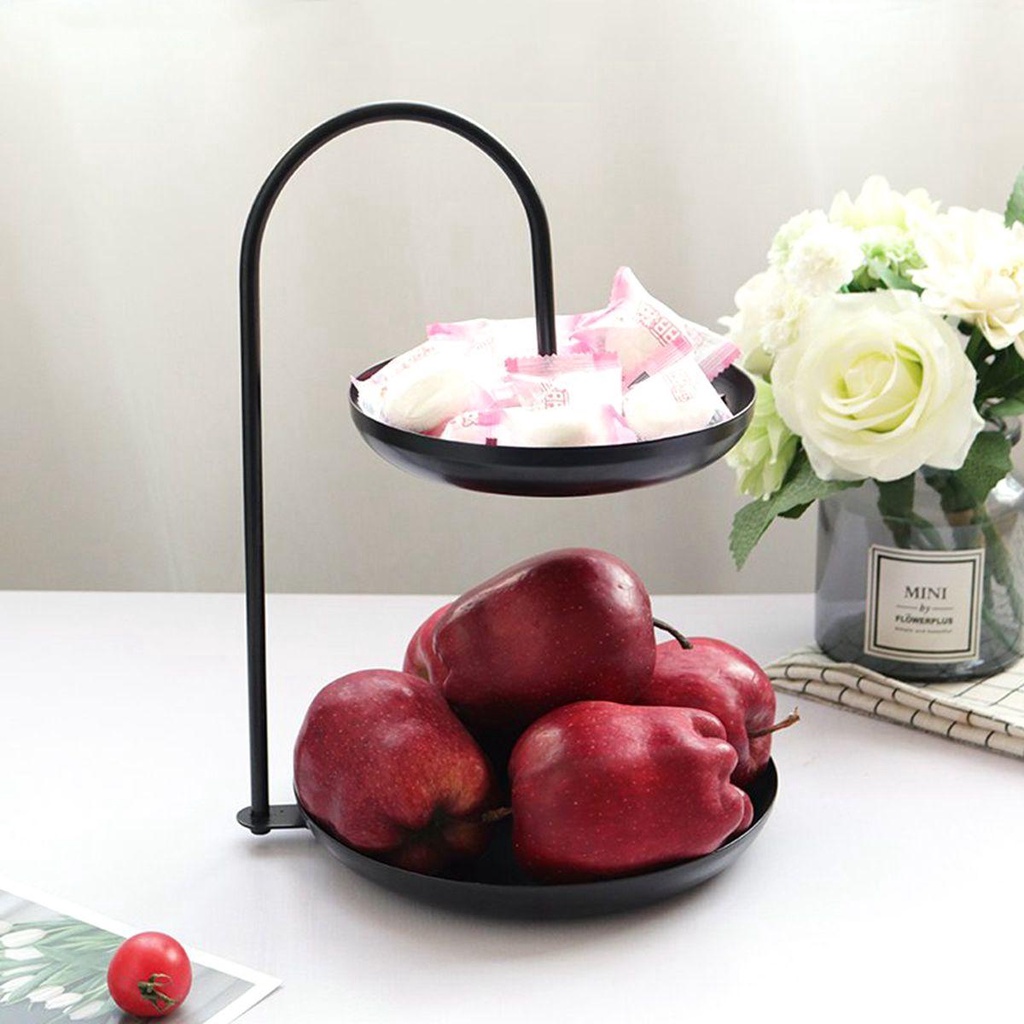 Khay Đựng Trái Cây Hai Tầng Trang Trí Nhà Bếp / Tiệc Cưới