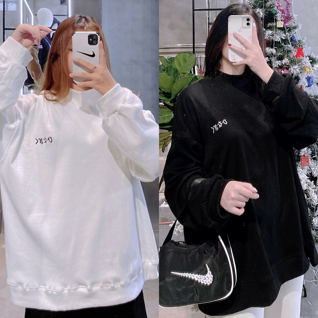 Áo Sweater Cổ Lọ Thêu KORE Tay Dài Form Rộng Ulzzang (Ảnh Thật)