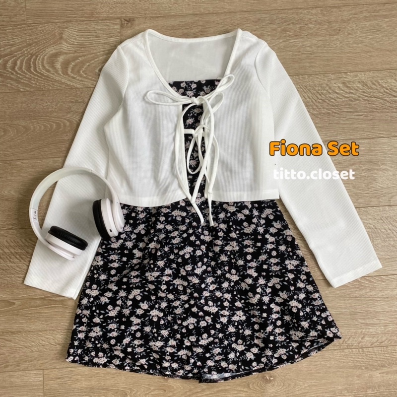 Set Fiona Váy Hoa + Áo Cardigan - Titto Closet