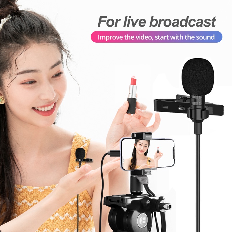 Micro kẹp cổ áo Ankndo kích thước nhỏ gọn chuyên nghiệp dành cho Samsung S20 Ultra S10 S9 S8 Note10 Plus