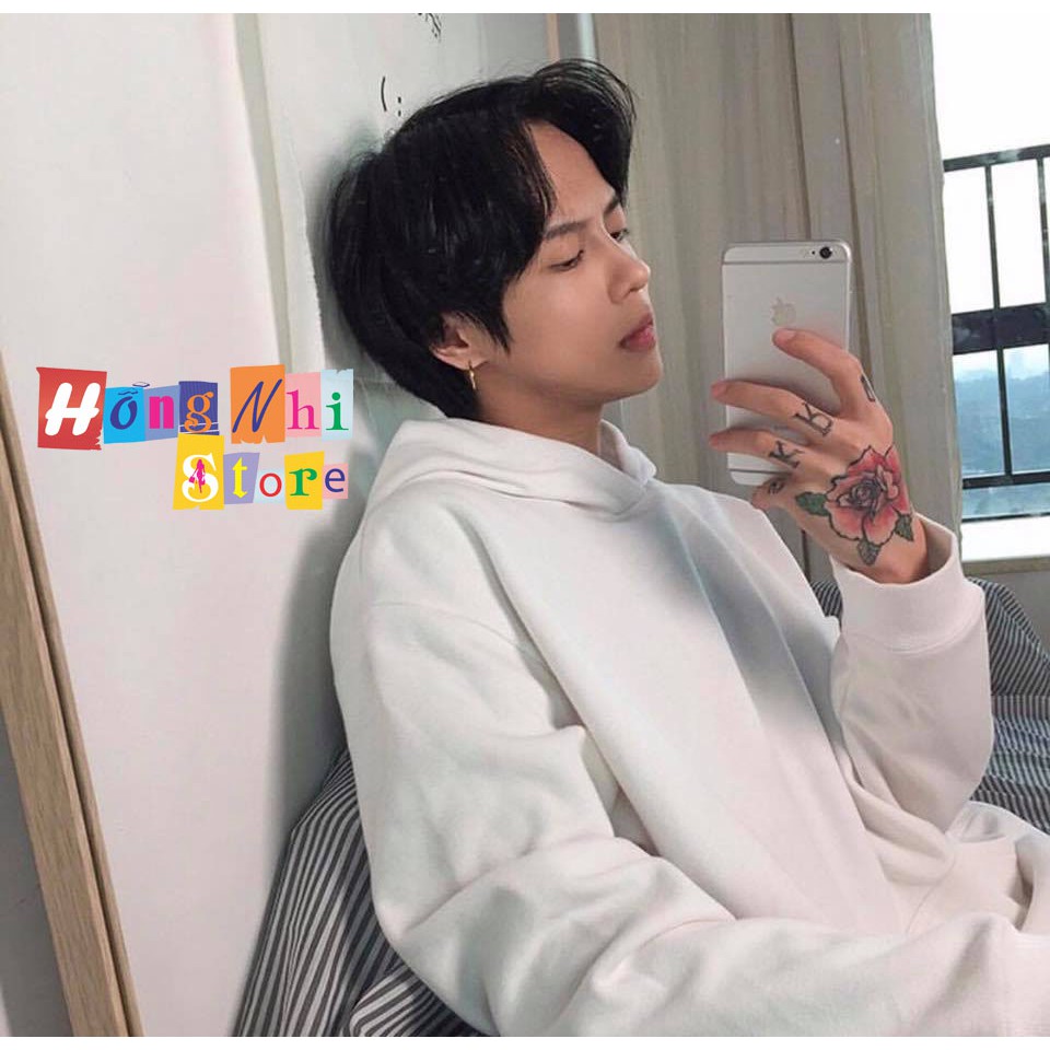 Áo Khoác Hoodie Trơn Ulzzang Unisex Màu Trắng Chất Nỉ Bông Cao Cấp Dáng Rộng Nam Nữ - MM | BigBuy360 - bigbuy360.vn