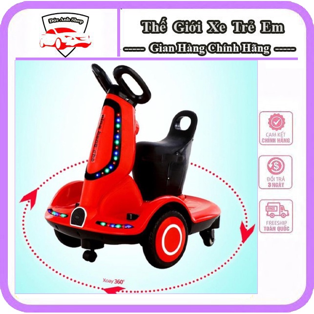 Xe điện trẻ em kèm điều khiển,xe xoay vòng cho bé, thăng bằng 360 độ có đai an toàn, có đèn, nhạc