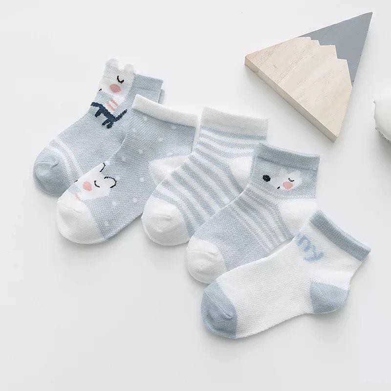[ 05 đôi 05 hình ] vớ hình thú cho bé sơ sinh - set 05 đôi tất trẻ em cotton cao cấp