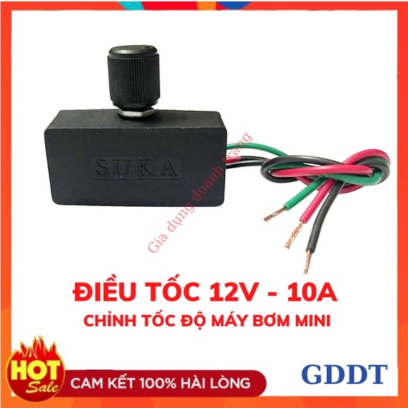 Điều tốc 12v - 10a, Chiết áp điều tốc 12v chỉnh tốc độ máy bơm mini 12v