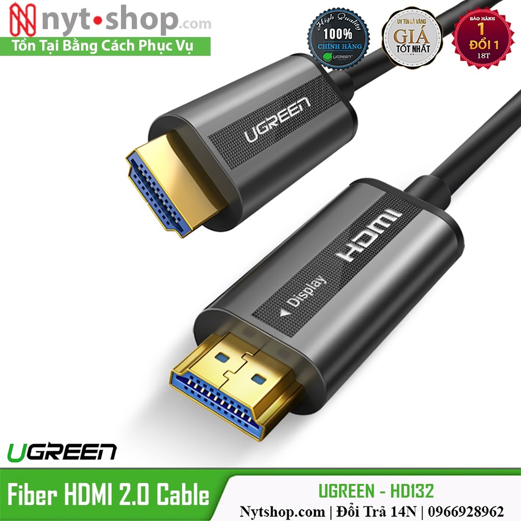 Cáp HDMI 2.0 Sợi Quang Cao Cấp | UGREEN HD132 Chính Hãng | Dài 20M