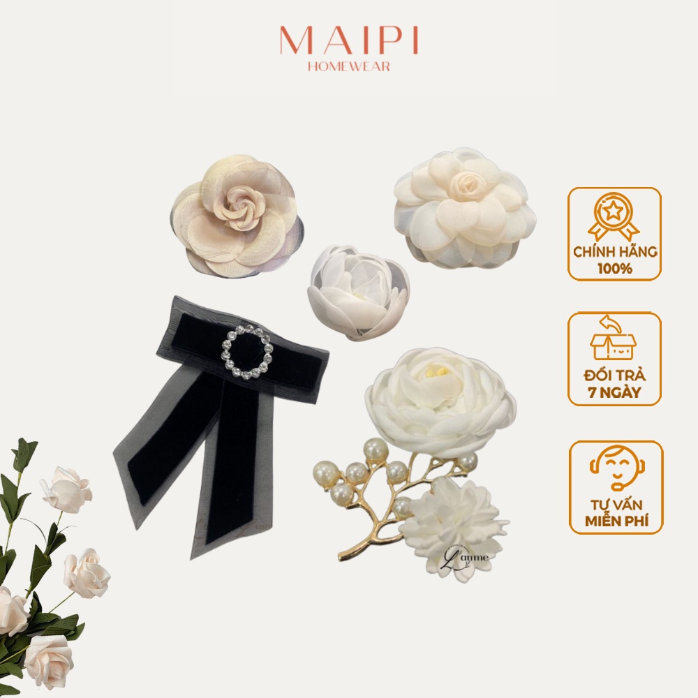 Phụ kiện hoa Lụa Cài Váy tạo điểm nhấn thanh lịch, sang trọng thiết kế bởi MAIPI