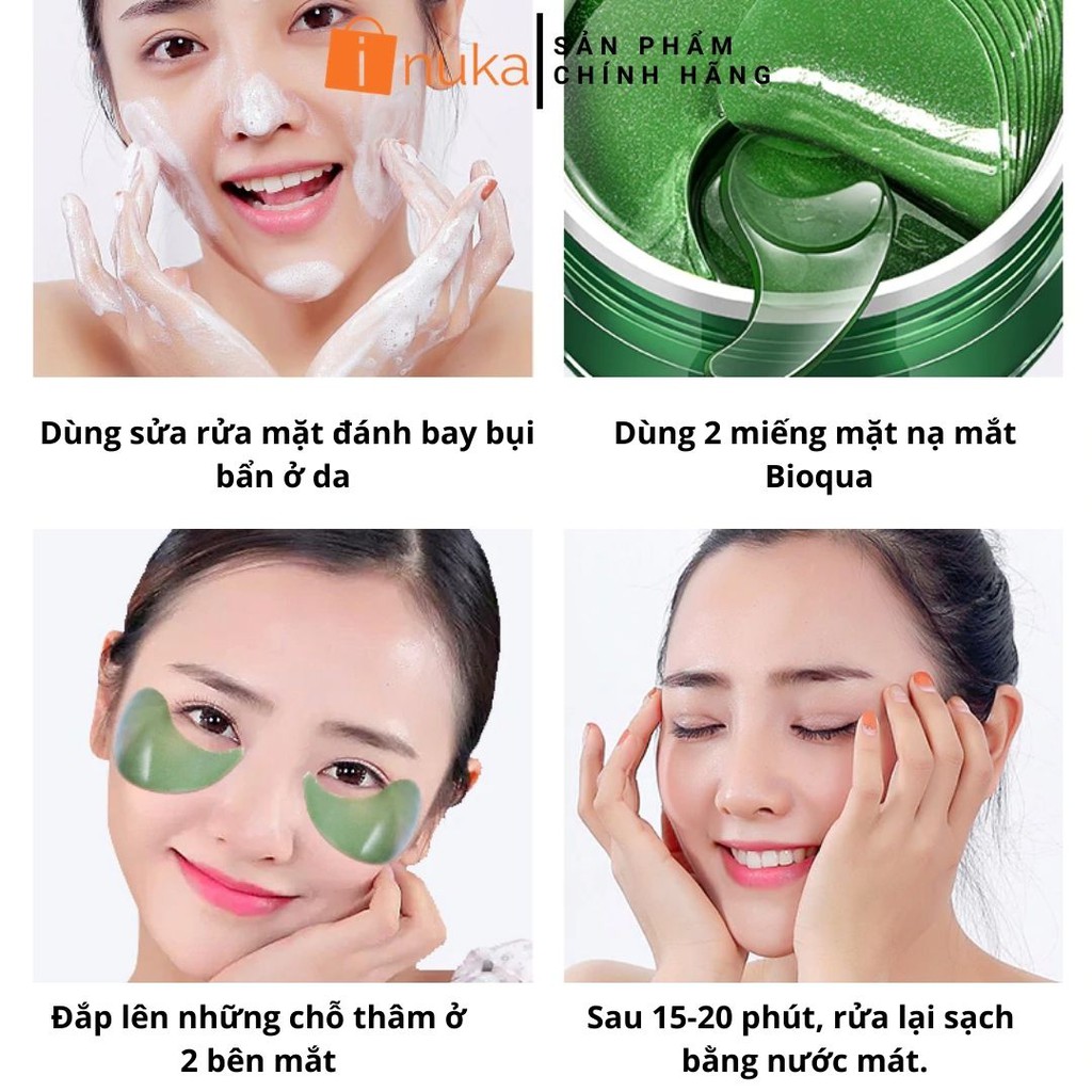 Mặt Nạ Mắt Bioaqua, Đánh Bay Thâm Quầng Mắt, Xoá Tan Bọng Mắt ( 60 miếng )