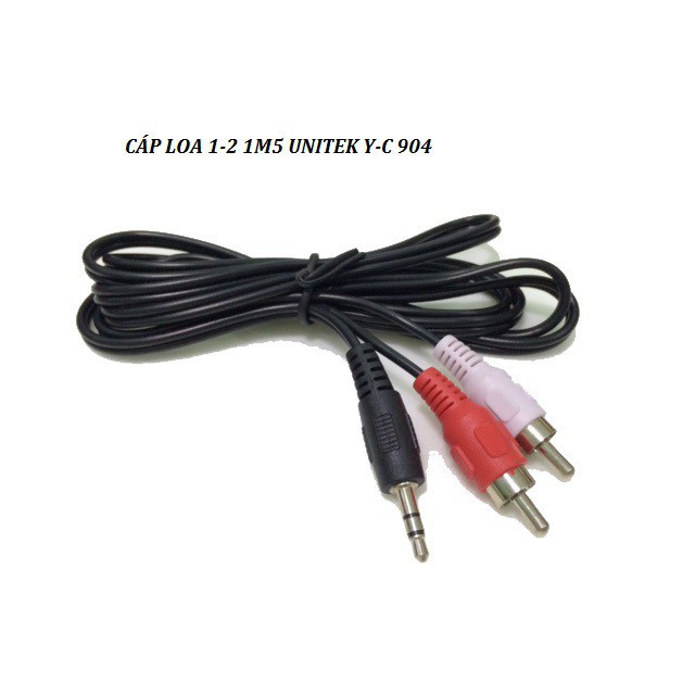 Cáp loa âm thanh 1 đầu 3 ly ra 2 đầu bông sen Unitek YC 904 1.5m