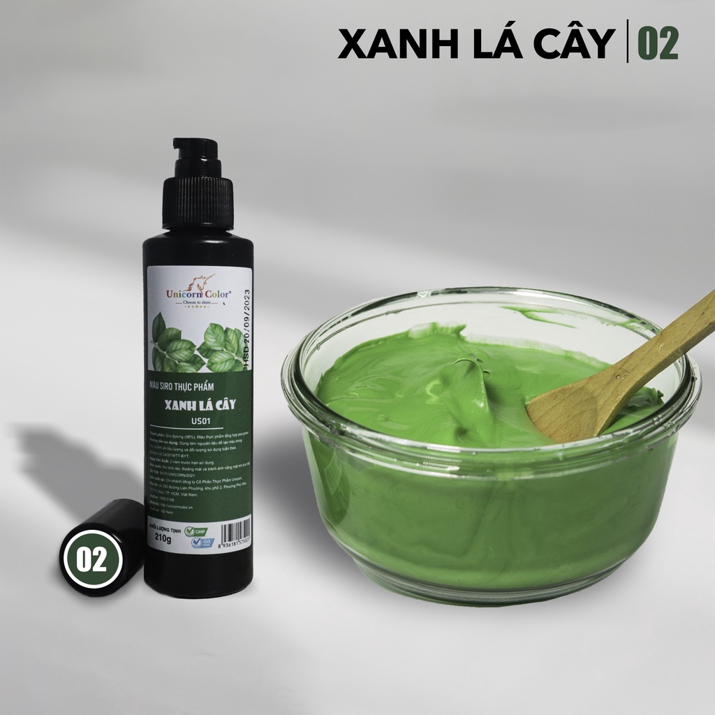 Màu Thực Phẩm Xanh Lá Cây UNICORN Không Đắng 210gr A02