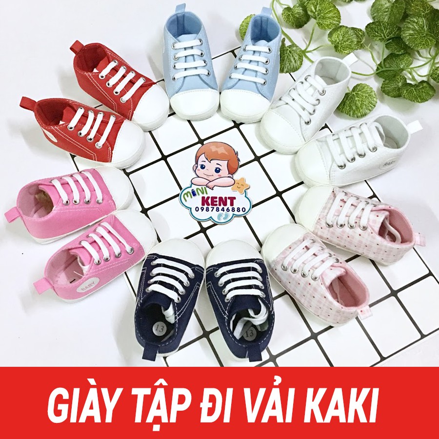 Giày tập đi buộc dây baby loại 1 bé trai - bé gái