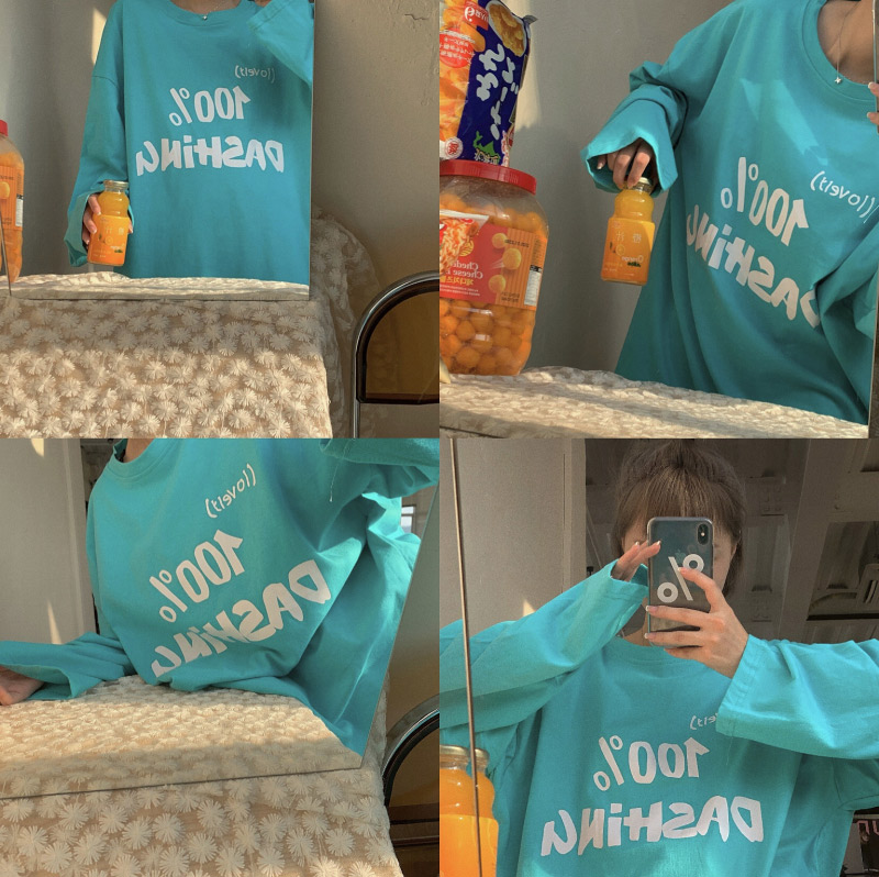 Áo thun tay dài in chữ phong cách Hàn Quốc hợp thời trang cho nữ | BigBuy360 - bigbuy360.vn