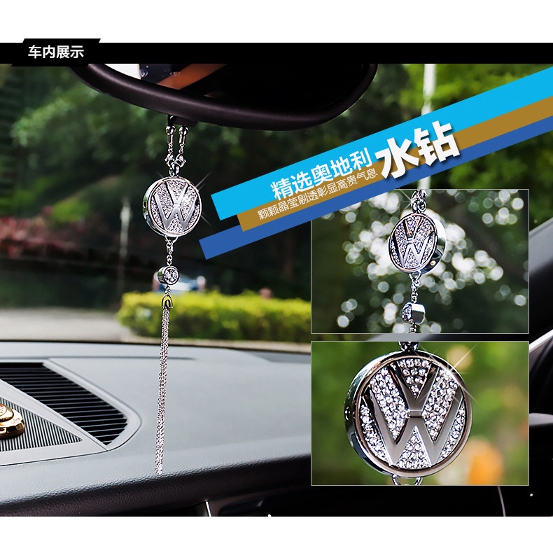 Mặt Dây Chuyền Đính Đá Pha Lê Hình logo Xe Hơi land Rover Cadillac Honda Ford Toyota Mazda Kia Nissan Hyundai Volkswagen