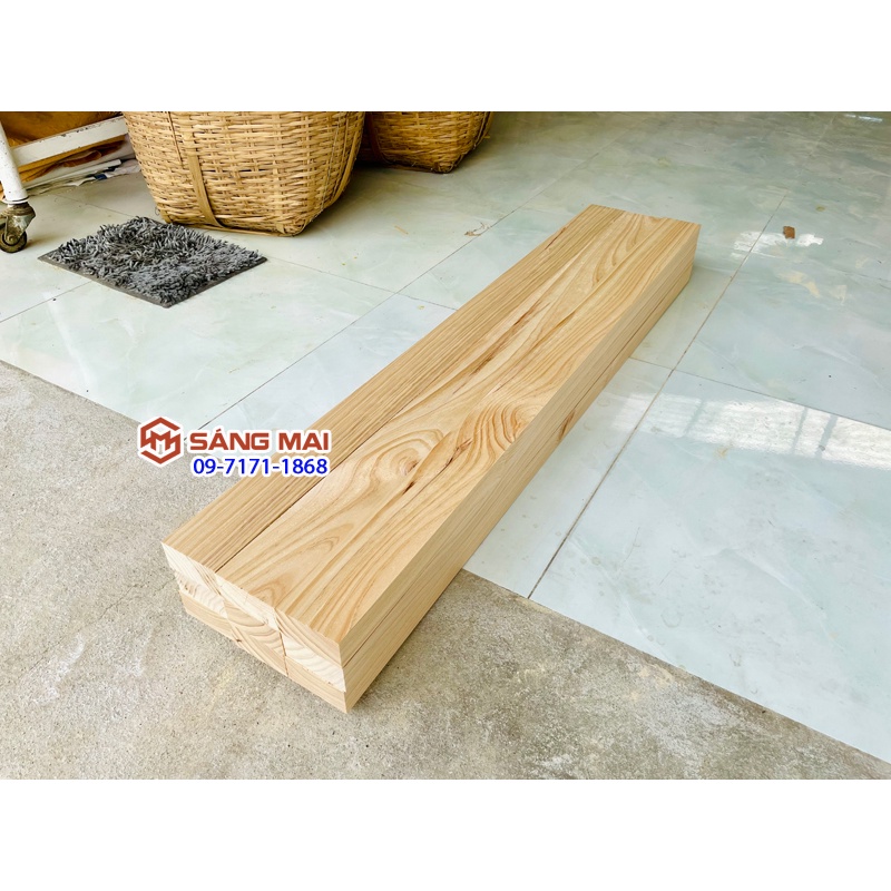 [MS151] Thanh gỗ thông 4cm x 8cm x dài 120cm + láng mịn 4 mặt