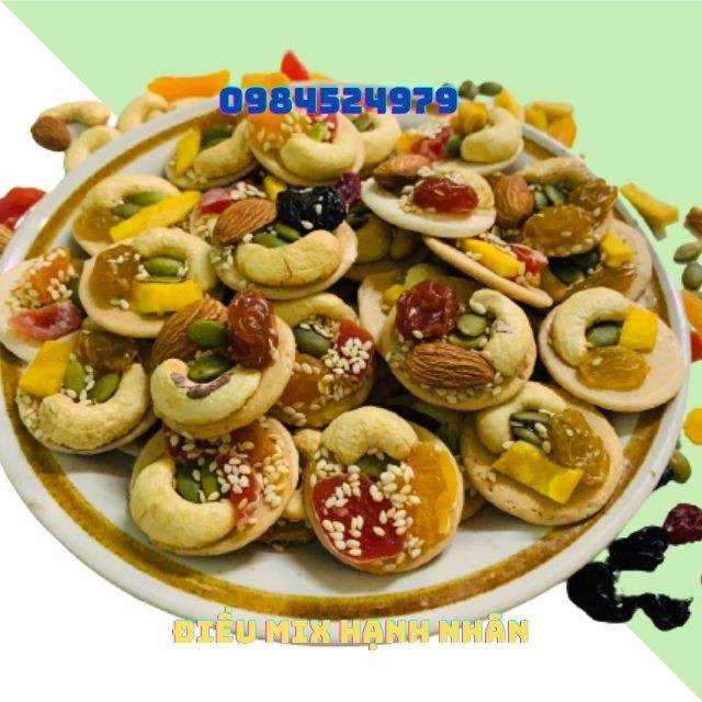 [mạch nha] BÁNH ĐỒNG TIỀN MIX HẠT ĐIỀU HẠNH NHÂN
