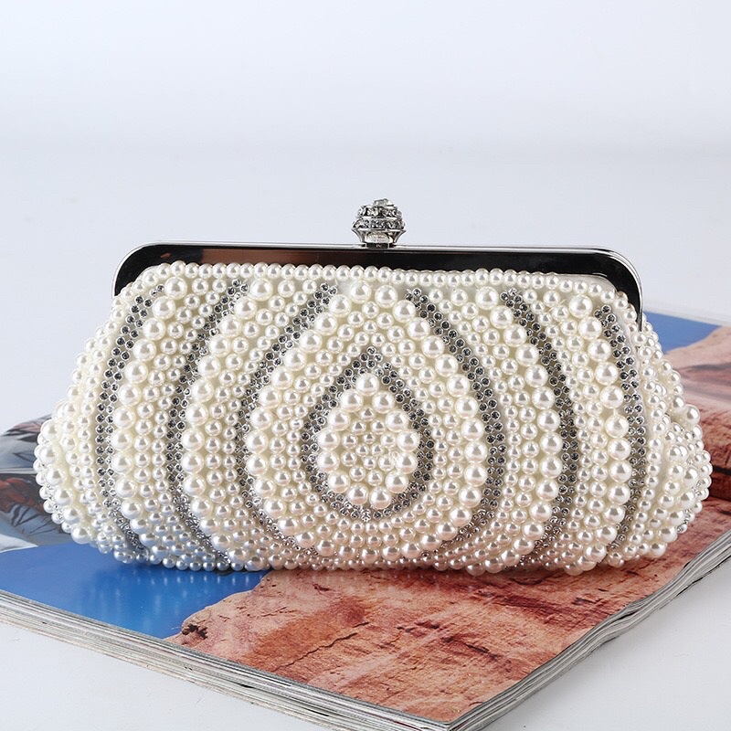 Túi đầm kết Kết Hạt Câu Dạng MềmĐựng Vừa Điện Thoại