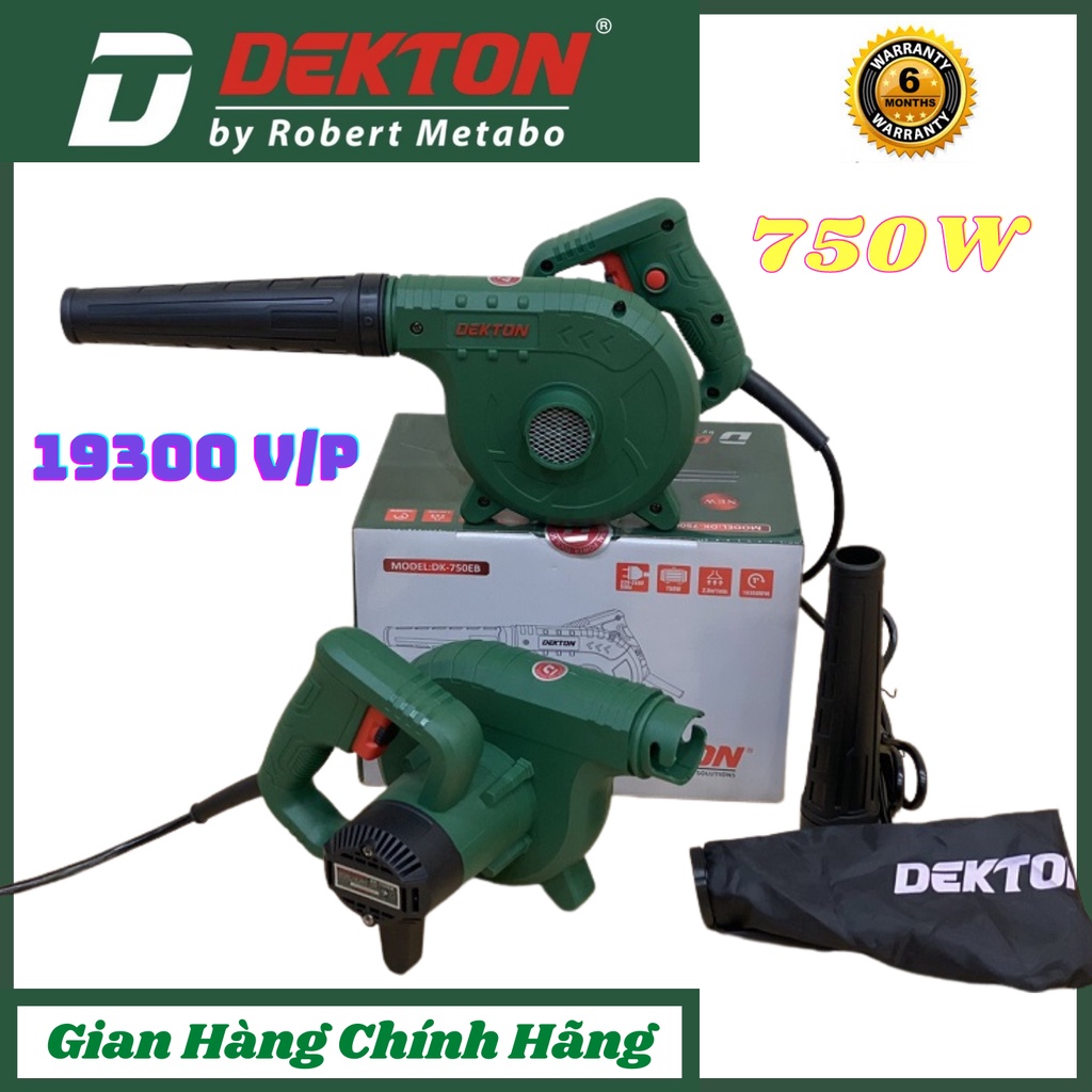 Máy thổi bụi Dekton DK-750EB 710W Mạnh Mẽ, Lõi Đồng Tặng 1 Cặp Chổi Than