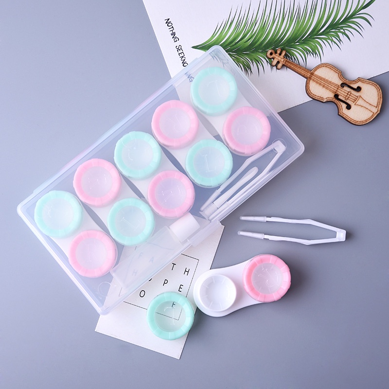 Set 5 Cặp Hộp Đựng Kính Áp Tròng Tiện Dụng Khi Đi Du Lịch
