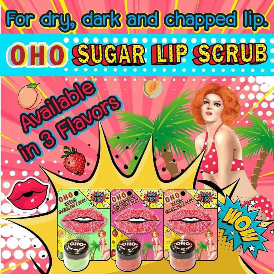 TẨY TẾ BÀO CHẾT CHO MÔI OHO SUGAR LIP SCRUB THÁI LAN 25G CHÍNH HÃNG - 9021