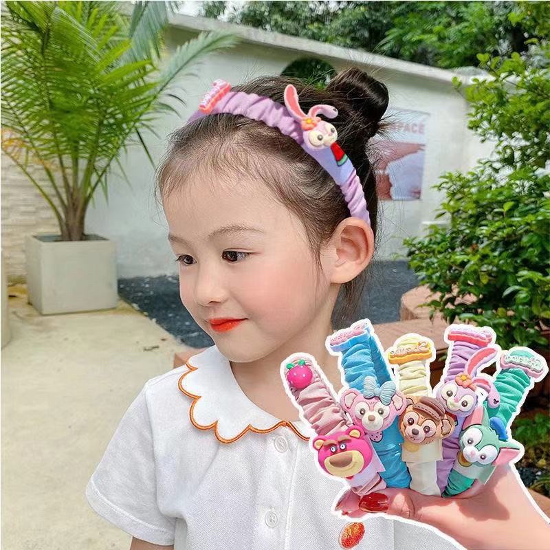 Bờm tóc xếp ly hoạ tiết hoạt hình phong cách Hàn Quốc cho bé gái cute xinh xắn