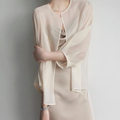 Áo sơ mi khoác ngoài, áo mỏng khoác ngoài chất liệu tơ Nhật cao cấp A15