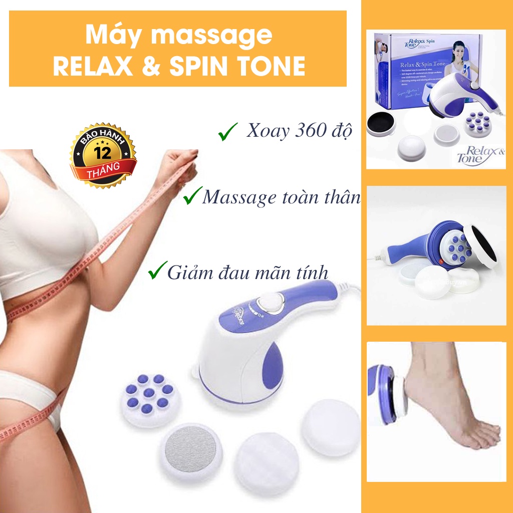 Máy massage cầm tay Relax Spin Tone, máy massage toàn thân, tập bụng, giảm cân, giảm mỡ trên cơ thể