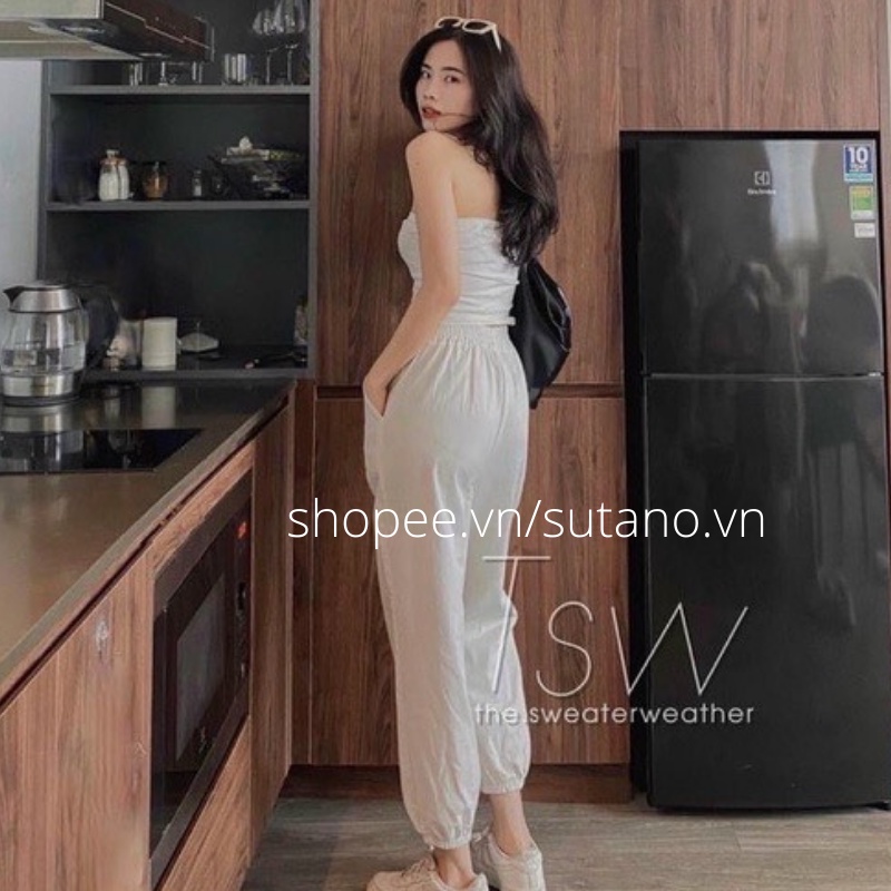 quần đũi dài nữ bom cạp chun co giãn dáng baggy mặc mát Q222 SUTANO