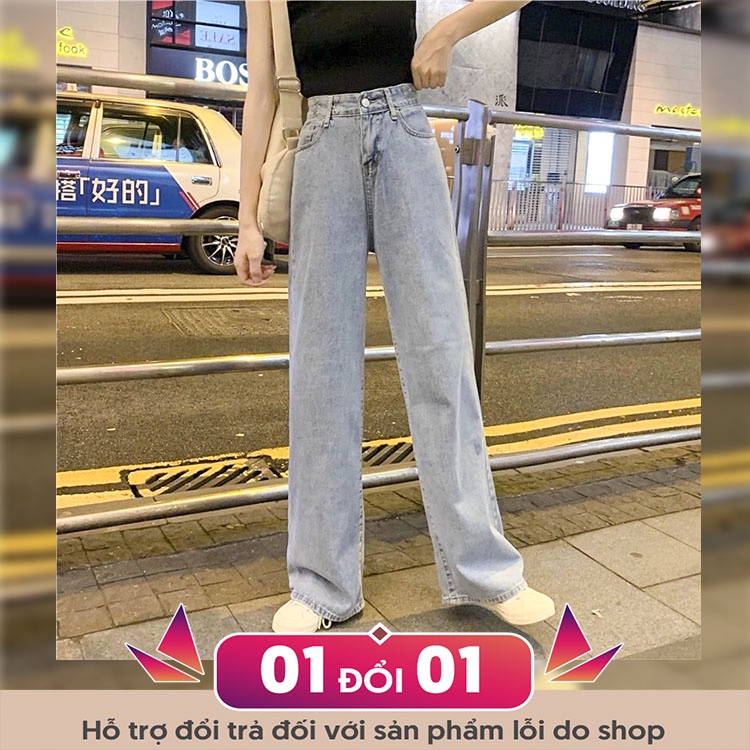 Quần Bò Jeans  Ống Rộng, Ống Loe Cạp Cao Tôn Dáng Phong Cách Hot Trend 2021 Q00001