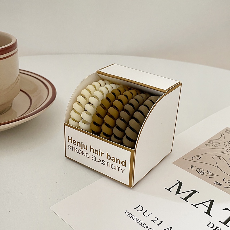 Set 6 Dây Cột Tóc Lò Xo Nhiều Màu Sắc Cá Tính Cho Nữ