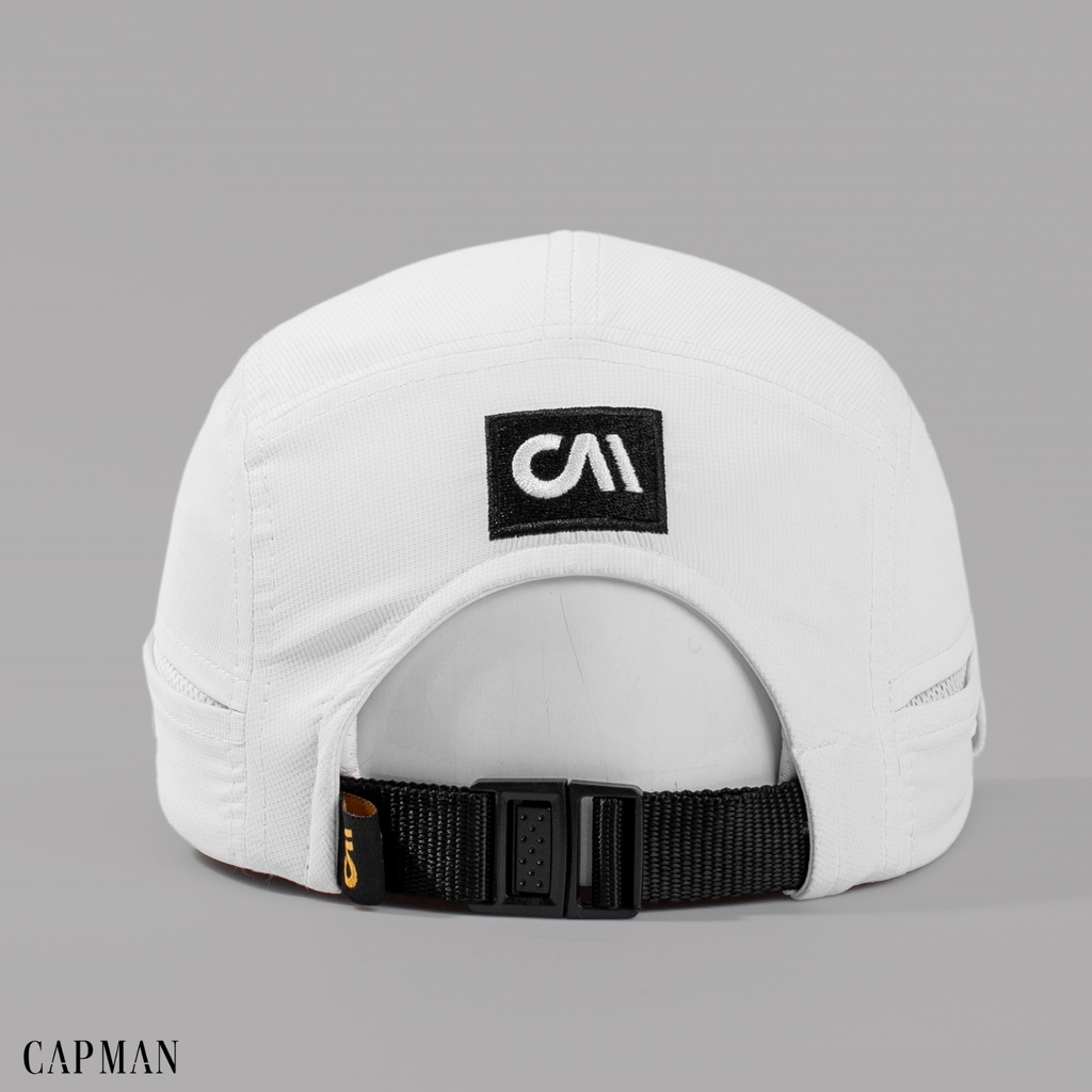 Mũ lưỡi trai chính hãng CAPMAN phom dáng thể thao, màu trắng in hoạ tiết CM111