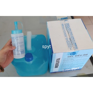 2 Can Gel siêu âm y tế Merufa ( can 5lit màu xanh, trắng - tặng bình nhỏ đựng gel)