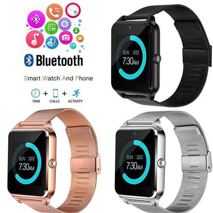 Đồng hồ thông minh Smartwatch Z60 dây thép không gỉ - Màu bất kì- Giá cực sốc