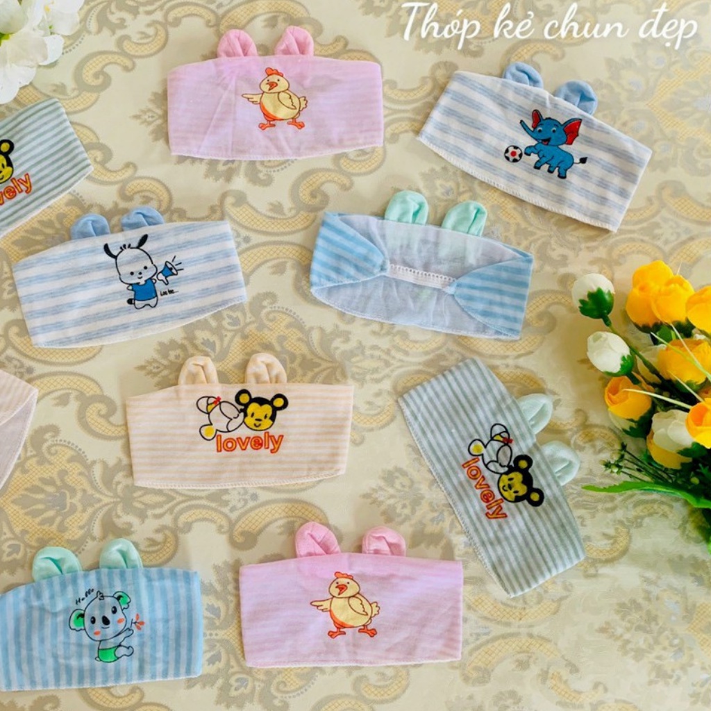 Mũ che thóp cho bé sơ sinh, CHE THÓP HÌNH TAI THỎ CHẤT VẢI 100% COTTON SIÊU MỀM MỊN CHO DA BÉ