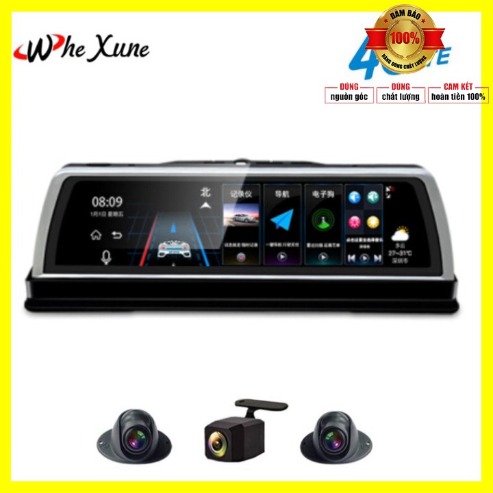 [ BẢO HÀNH 12 THÁNG] Camera hành trình đặt taplo ô tô cao cấp Whexune K600 tích hợp 4 camera FullHD 1080P GPS, Wifi