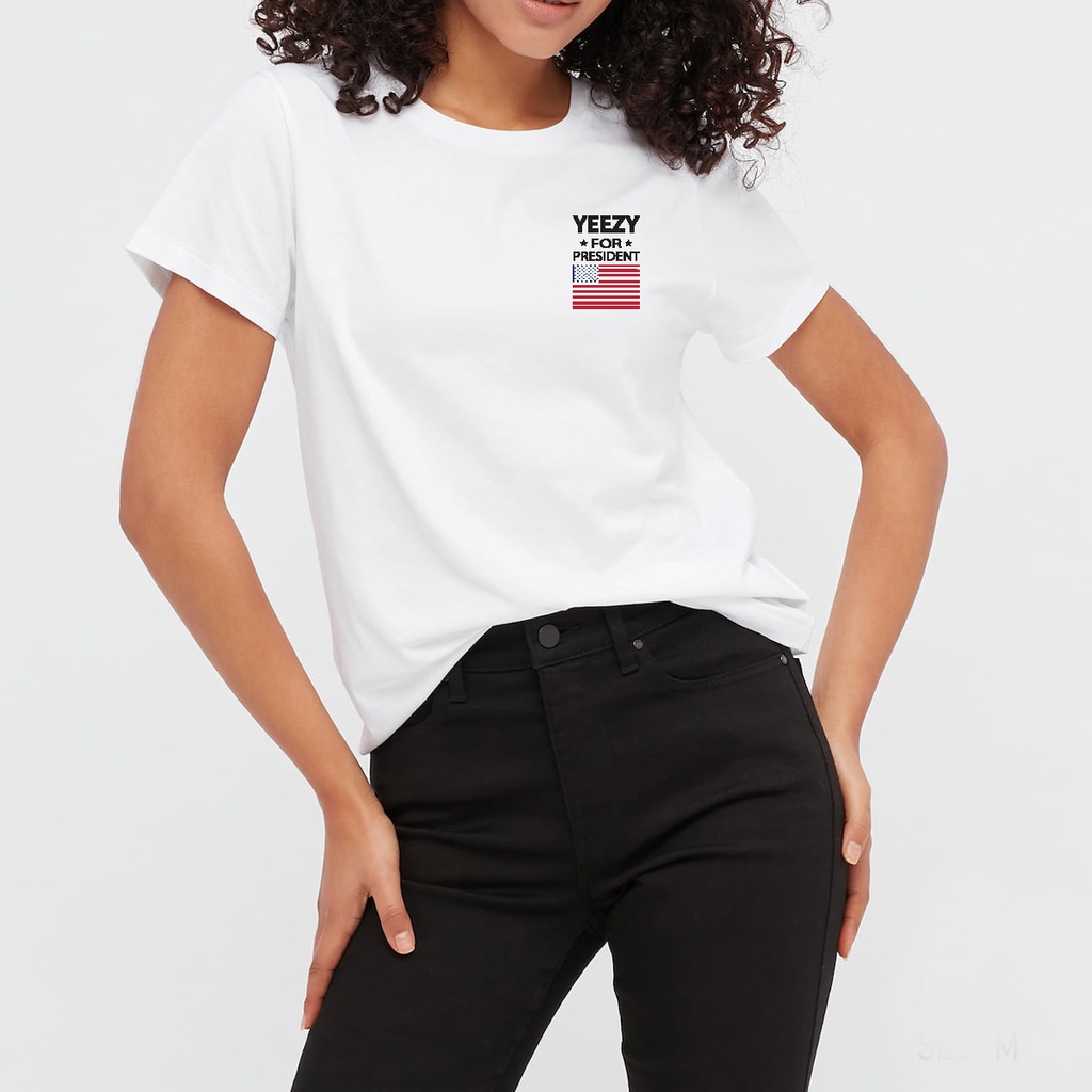 Áo Thun Đôi Nam Nữ In Logo Cờ Mỹ YEEZY XMISS