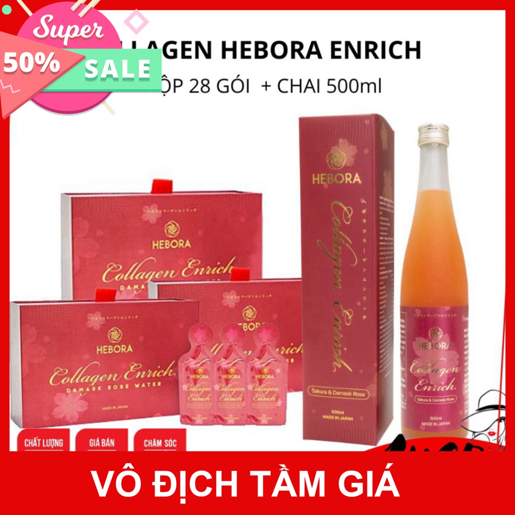 GIÁ VÔ DỊCH Nước uống đẹp da HEBORA Collagen Enrich Thơm tự thân Detox giữ dáng GIÁ VÔ DỊCH