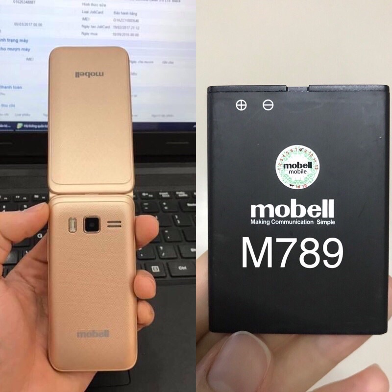 pin mobell m789 điện thoại nắp gập chính hãng