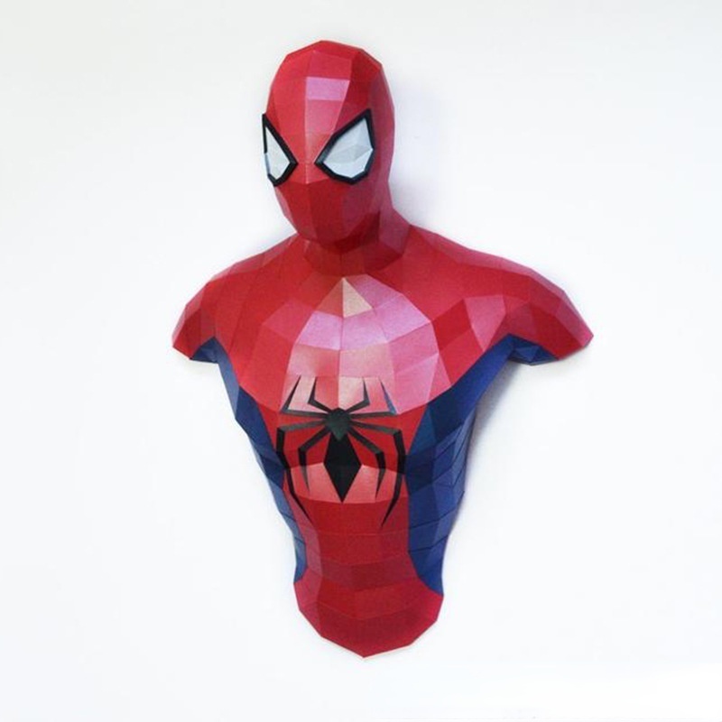 Khuôn Giấy Tạo Hình 3d Người Nhện Treo Tường Trang Trí DIY